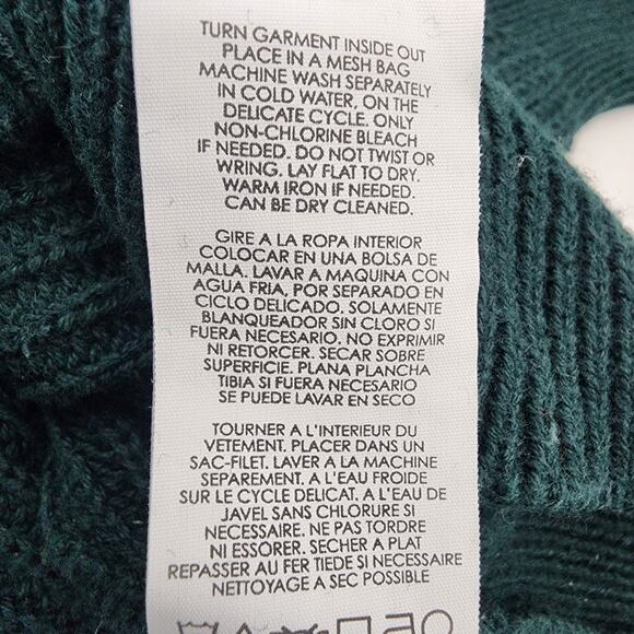 Cabi Women Pullover Sweater Small Green Knit Ruched Sleeve Cowl Neck Cotton 3532 - Picture 10 of 10